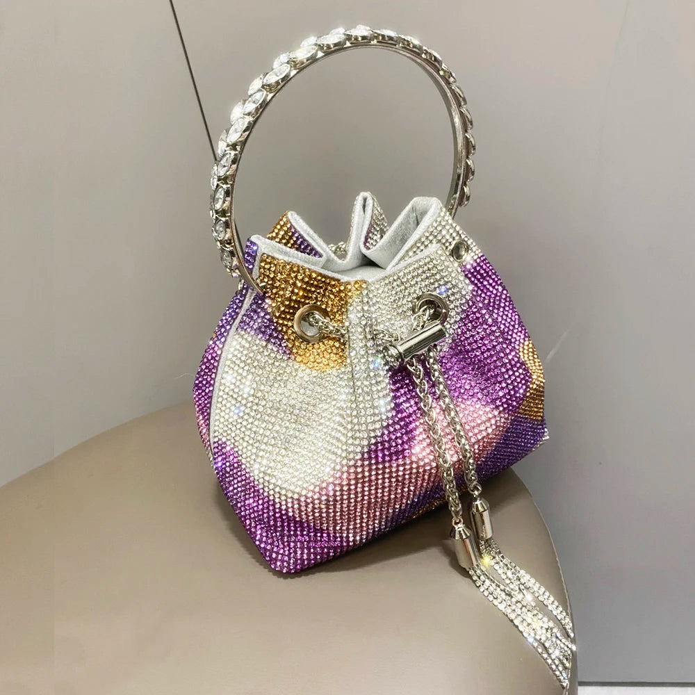 Bucket clutch purse Crystal bag