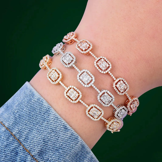 Stackable Full Cubic Zircon Crystal Bracelets