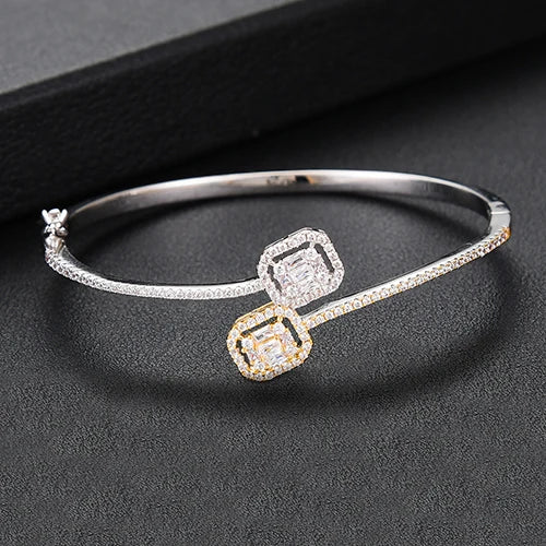 Stackable Full Cubic Zircon Crystal Bracelets