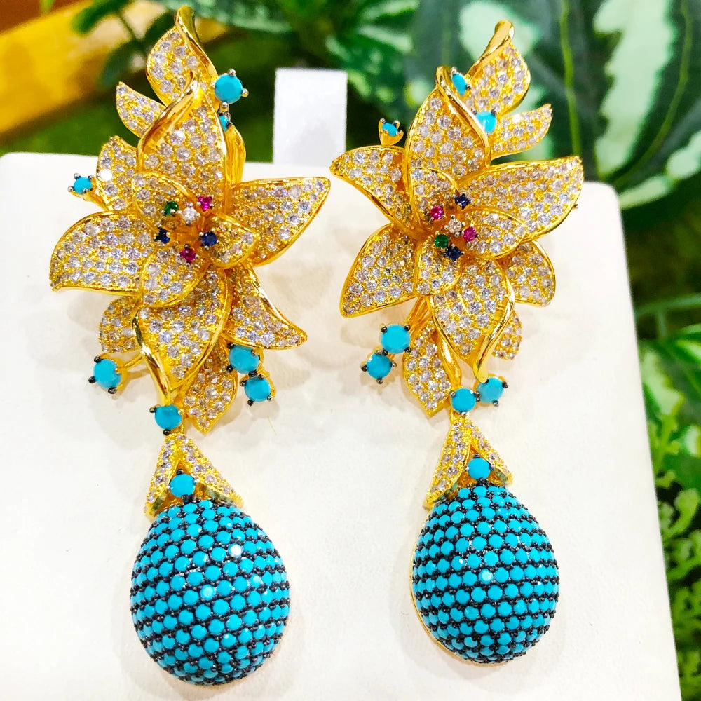 Flower Drop Earrings Crossover