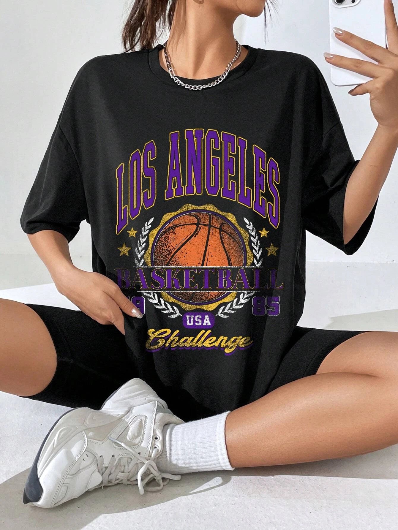 Los Angeles Print Oversized T-shirt