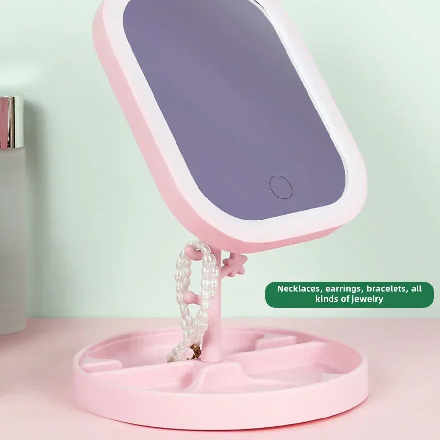 Adjustable Three-color Light Vanity Mirror