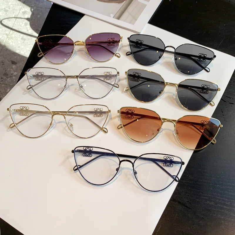 Sunglasses High-end cat's eye metal sunglasses