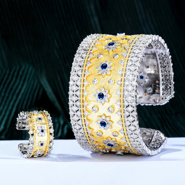 Wide Bangle Earrings Ring Jewelry Sets