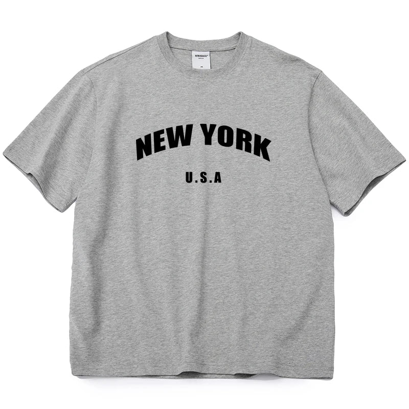 New York Letter Print T-shirts