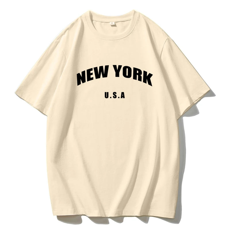 New York Letter Print T-shirts