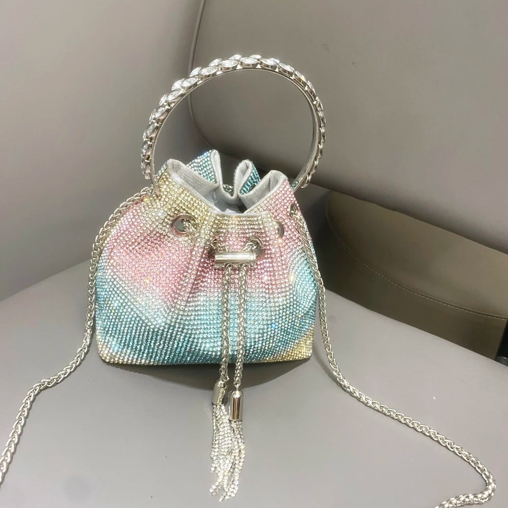 Bucket clutch purse Crystal bag