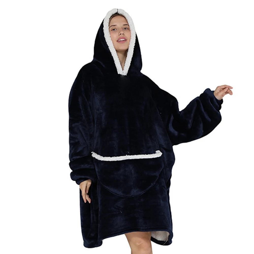 Oversized Blanket Hoodie Men Women Gray Big Warm Blanket