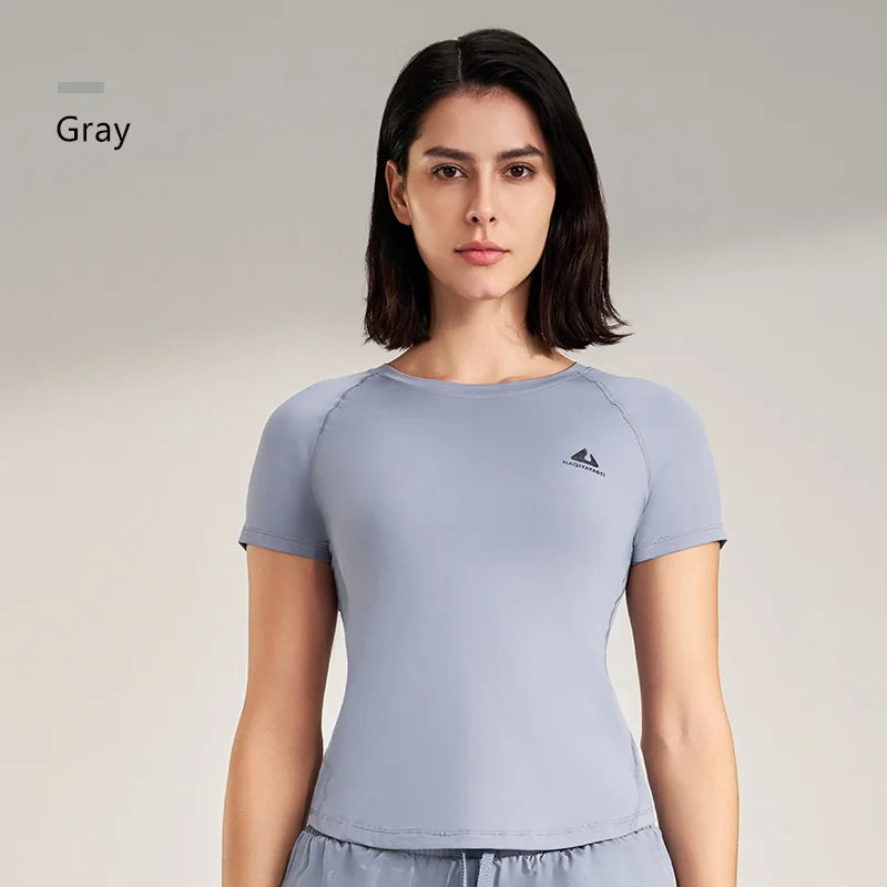 Round neck solid colour short sleeve sweatshirt