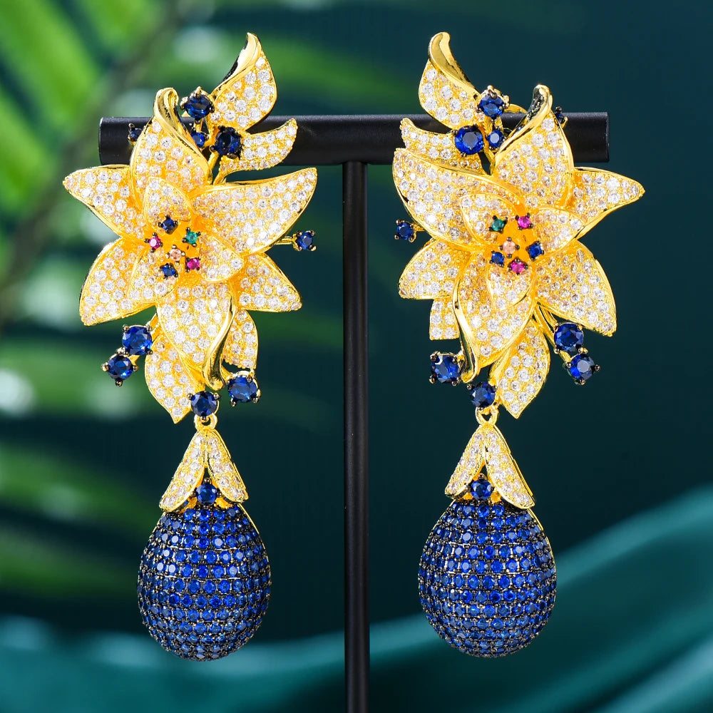 Flower Drop Earrings Crossover