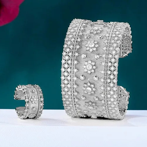 Wide Bangle Earrings Ring Jewelry Sets