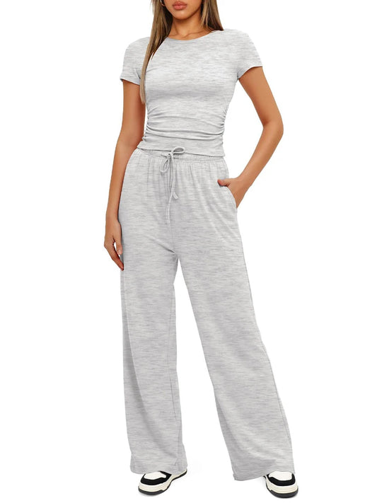 Summer Solid Loose Casual Tracksuit