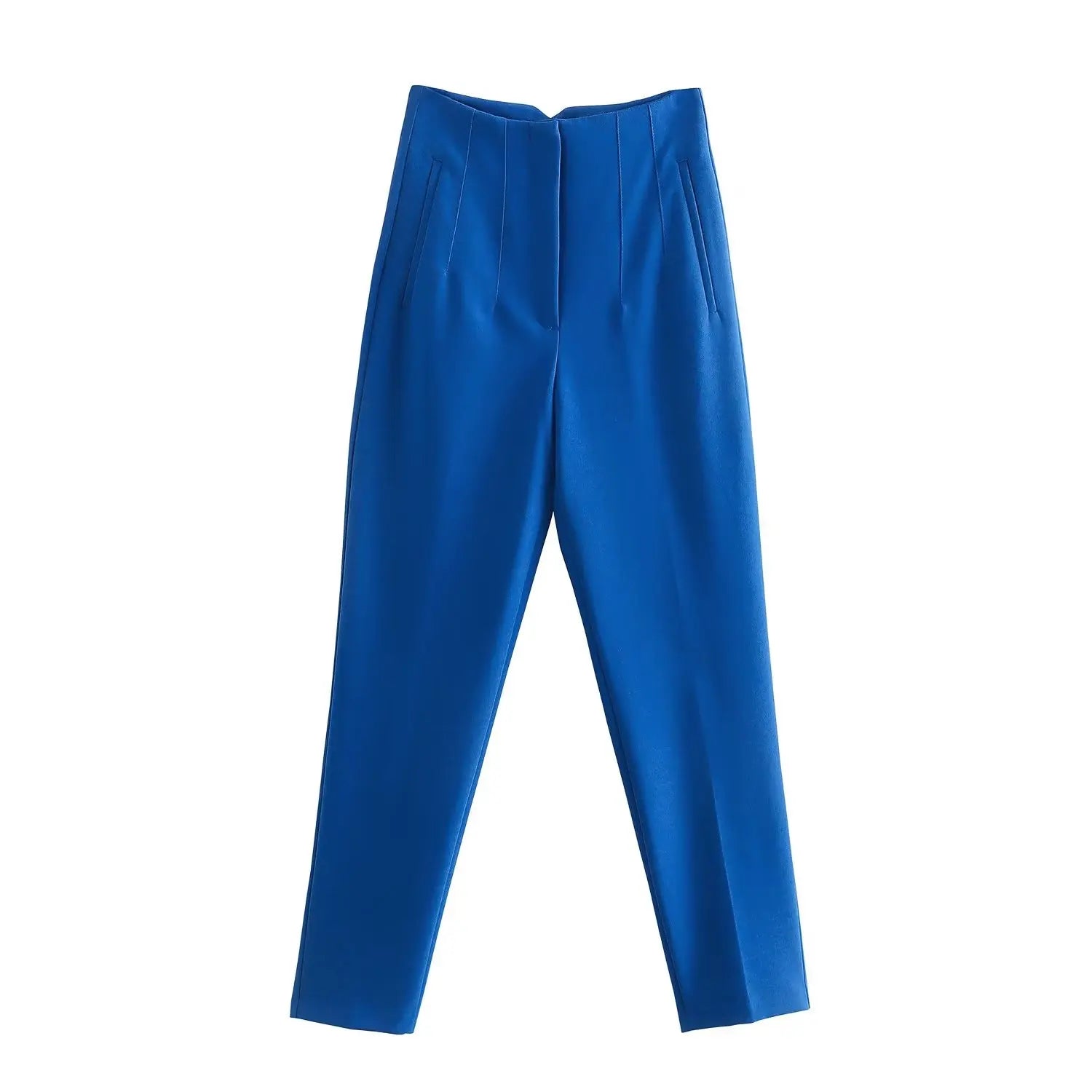 Straight Pants High Waist Front Zipper Trouser