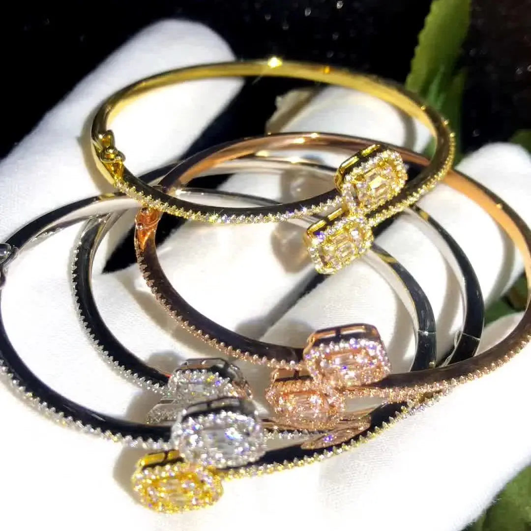 Stackable Full Cubic Zircon Crystal Bracelets